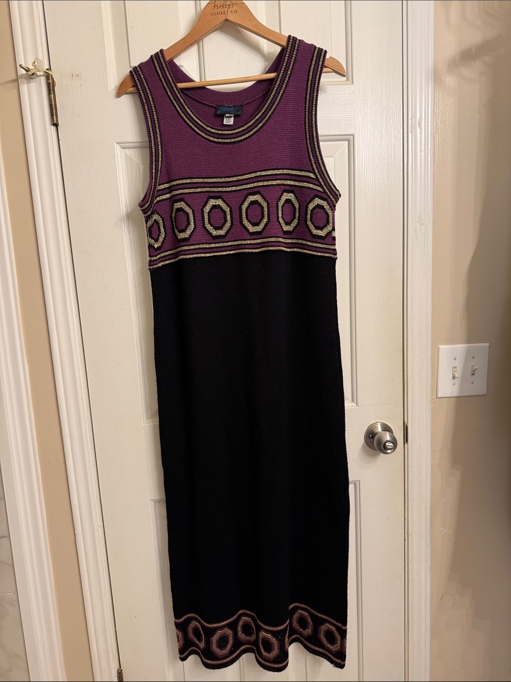 Vintage Zarb! Toronto 100% Pure Virgin Wool Knit Sweater Dress M